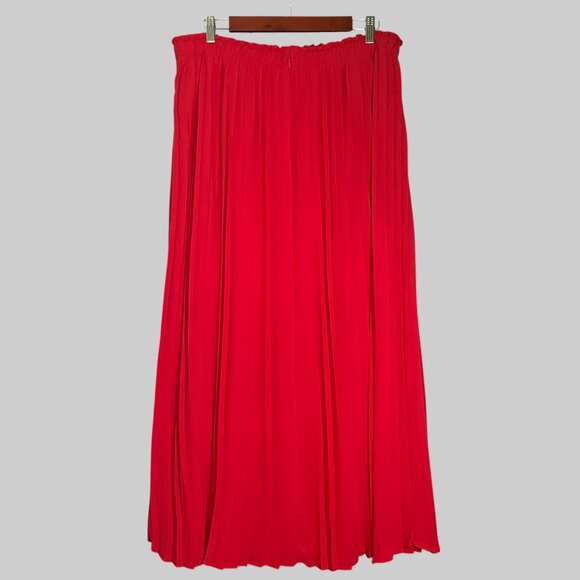 NWT J. Crew Pleated Maxi Skirt Drapey Georgette Womens 14 Candy Apple Red CG359 - Picture 7 of 13